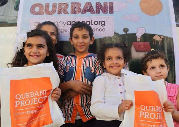 Children receiving Qurbani