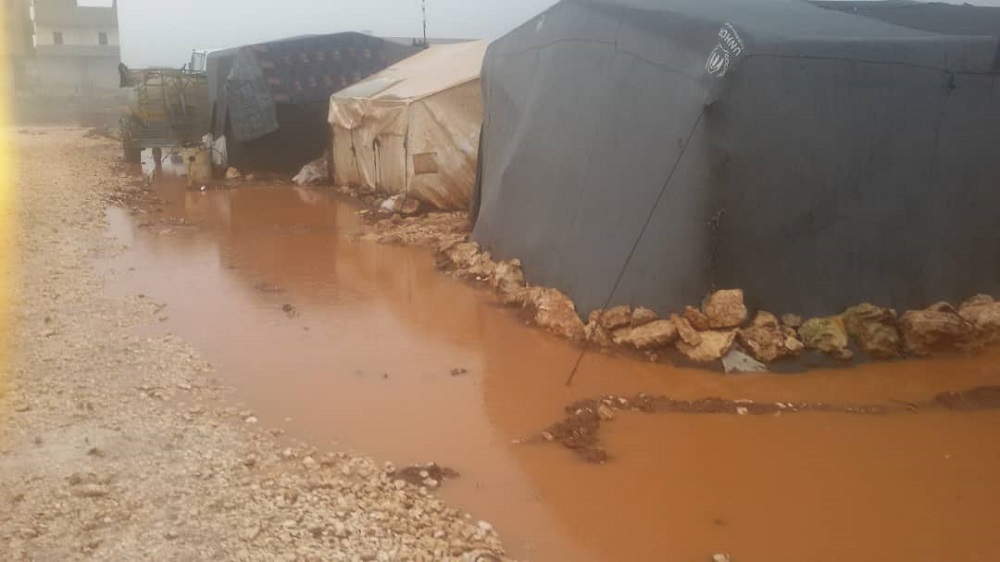 Flooded camps in Syria